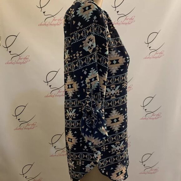 UnBranded. Sz S-M. Short Dress or Tunic. Aztec. Roll Tab Slouch. Pullover. B68 - Picture 5 of 6